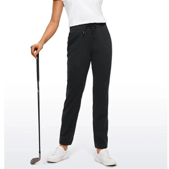 CRZ YOGA Pants - Crz Yoga Women's Stretch High Waisted Drawstring Active Golf Pants Size 10 Black